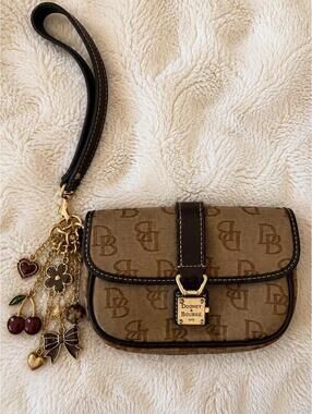 Vintage Dooney & Bourke mini monogram wristlet